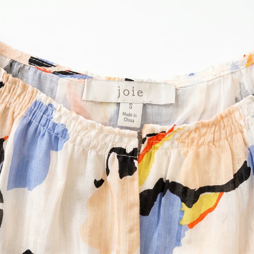 Joie 60% Cotton 40% Silk Abstract Print Tiered Halter Maxi Dress - Picture 3 of 6